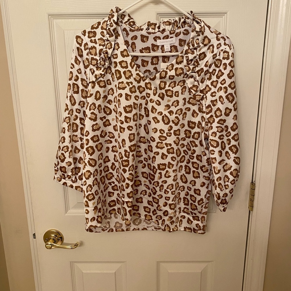 Charter Club Animal Print Top.  NWT